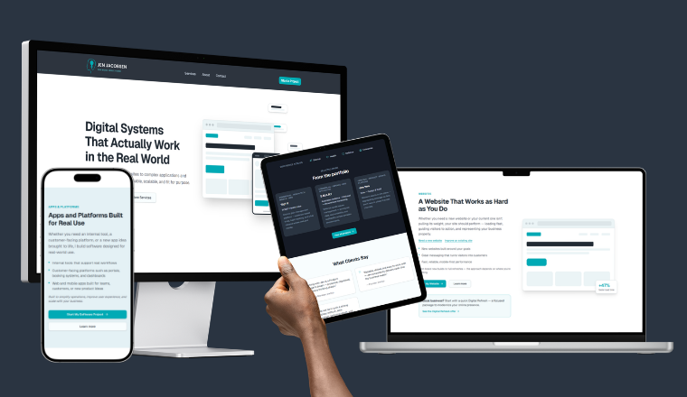 jenjacobsen.com — portfolio site mockup